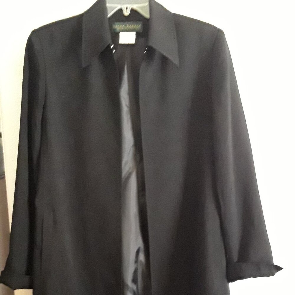 Harve Benard Black Suit Coat Jacket with Long Black Skirt, Size 8